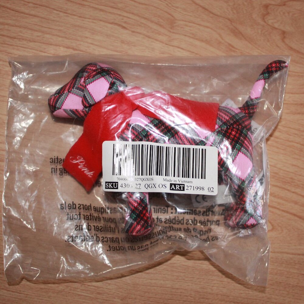 NWT Victoria's Secret Pink Plaid Mini Dog